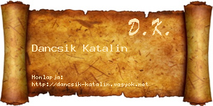 Dancsik Katalin névjegykártya